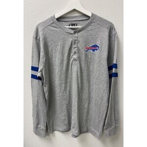 Darius Rucker Collection Mens Buffalo Bills Long Sleeve Henley Shirt Medium Gray